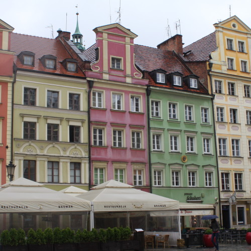 Reconstructed buildings in Wrocław